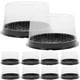 thumbnail image 1 of ColoMX Contenedor de pastel desechable, recipientes de plástico transparente para alimentos, 6 pulgadas (estilo aleatorio), 10 Uds., 1 of 8