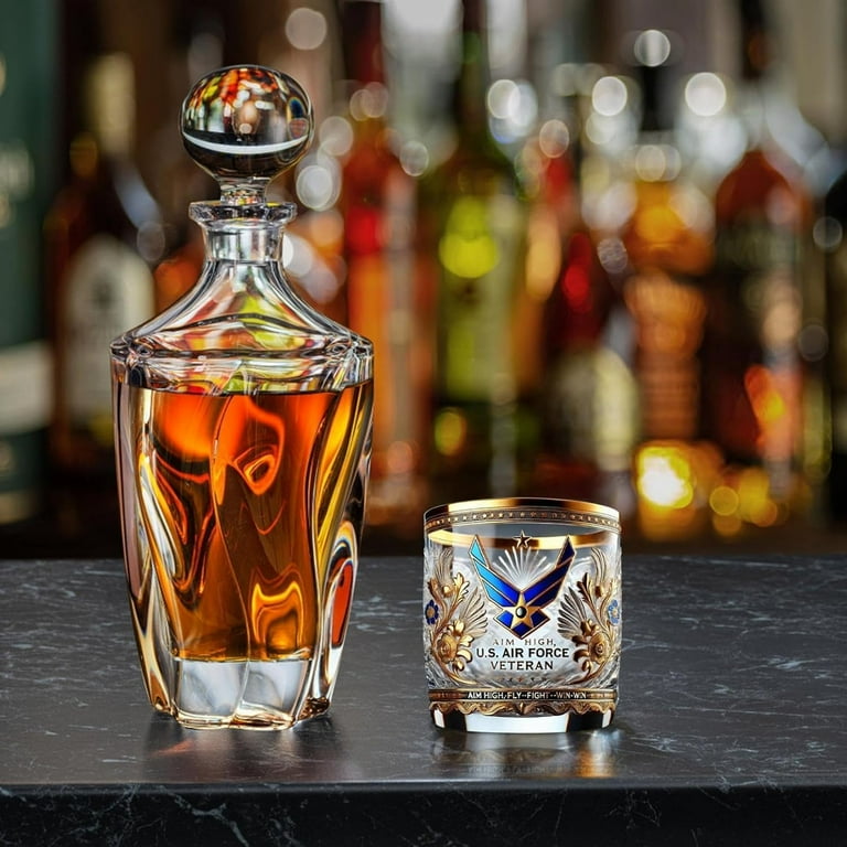 Gengchen Veteran Tribute Glass 10oz Personalized Whiskey Glass