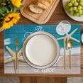 thumbnail image 4 of Turquoise Beach Summer Placemats Set of 8, Starfish Coastal Gradient Placemats for Dining Table, Place Mats for Kitchen Tabletop, Waterproof Wipeable Dining Table Mats Set, 4 of 9