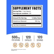 BulkSupplements Glutathione Reduced Capsules, 500mg - Liver Health Supplements (120 Veg Capsules)
