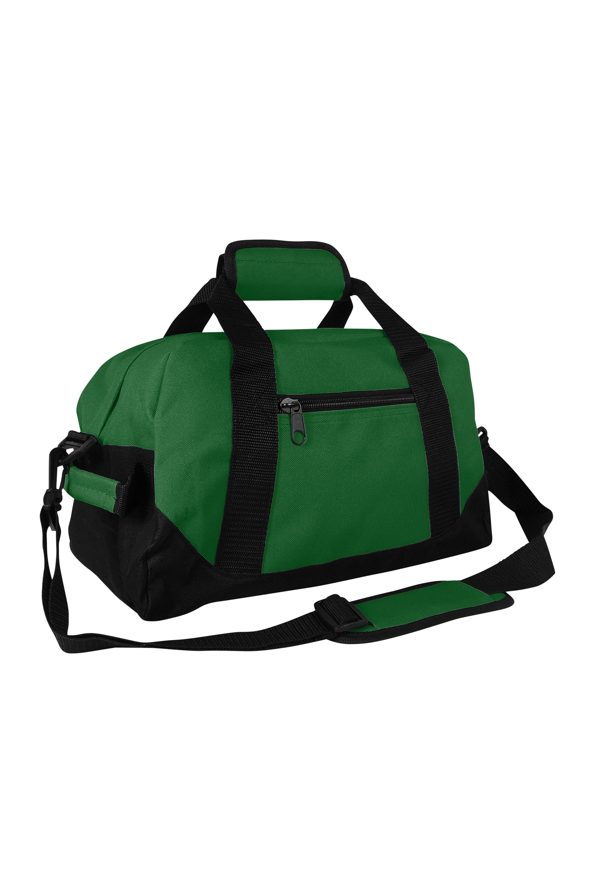 dark green duffle bag