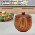 thumbnail image 4 of Salt Box Solid Wood Seasonings Storage Container with Lid, Kitchen Sugar Bowl Round Spice Cellar for Salt Sugar Pepper(Brown), 4 of 8