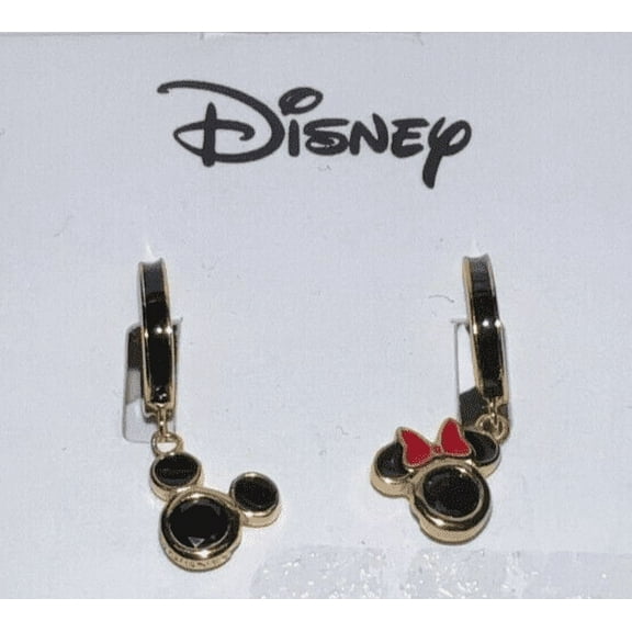 Mickey & Minnie Mouse Rose Gold Sterling Silver Earrings