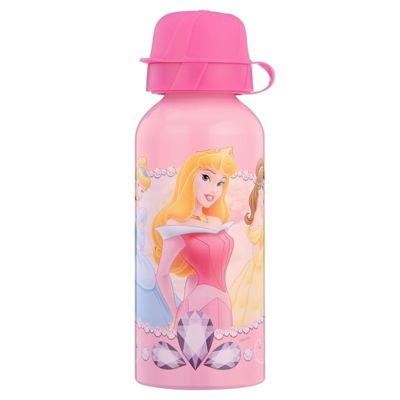 ZAK! Disney Princess Aluminum Sports Bottle with Pull-Up Drinking Spout