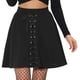 thumbnail image 1 of Minifalda gótica Allegra K acampanada de patinadora de fiesta con cordones y Cintura alta para mujer Negro M, 1 of 5