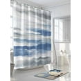 thumbnail image 3 of Blue Gray White Shower Curtain Set, Waterproof Shower Curtains for Bathroom, Modern Abstract Mottled Aesthetic Washable Fabric Cloth Bath Curtain for Bathtub Decoration with Hooks 72x78 Inches, 3 of 6