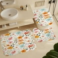 thumbnail image 5 of Floral Colorful Flower 4 Piece Shower Curtain Sets, Non-Slip Rugs, Toilet Lid Cover And Bath Mat, for Bathroom Decor Set, 72" X 72", 5 of 7