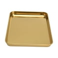thumbnail image 1 of Plateau Rectangulaire à Fond Plat, Plateau Rectangulaire en Acier Inoxydable Doré Portable Stable Multifonction Durable pour Hôtel pour Restaurant pour École, 1 of 8