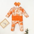thumbnail image 6 of Zshosam Clothes Girl Rompers Newborn Baby Girls Rompers Knit Round Neck Long Sleeve Infant Fall Jumpsuits Coming Home Romper Size 0 3 Months,(Orange 0-3 Months), 6 of 8