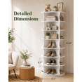 thumbnail image 2 of Kitsure Shoe Rack - 7-Tier Freestanding Rotating Shoe Rack, Lazy Susan Base Display Organizer for Bag & Footware, Easy-to-Assemble Shoe Rack for Entryway, Closet, Bedroom, White, 2 of 5