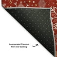 thumbnail image 5 of Addison Rugs Mayfield Premium Machine Washable Transitional Holiday Snowflake Red Rectangle Rug, 3' x 5', 5 of 7