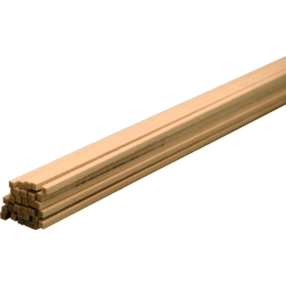 Midwest Products Co. Basswood Strips 1/16x1/16x2460 MID4022 Wood Building Supplies