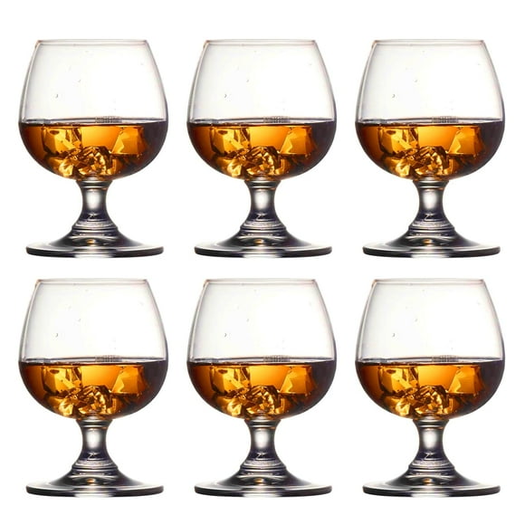 Whiskey Glasses Set of 6, Bourbon Glass, Old Fashioned Glasses, 11.5 Oz Short Stem Wine Glass for Spirits, Vodka, Scotch,Cognac, Brandy, Cocktails for New Year's