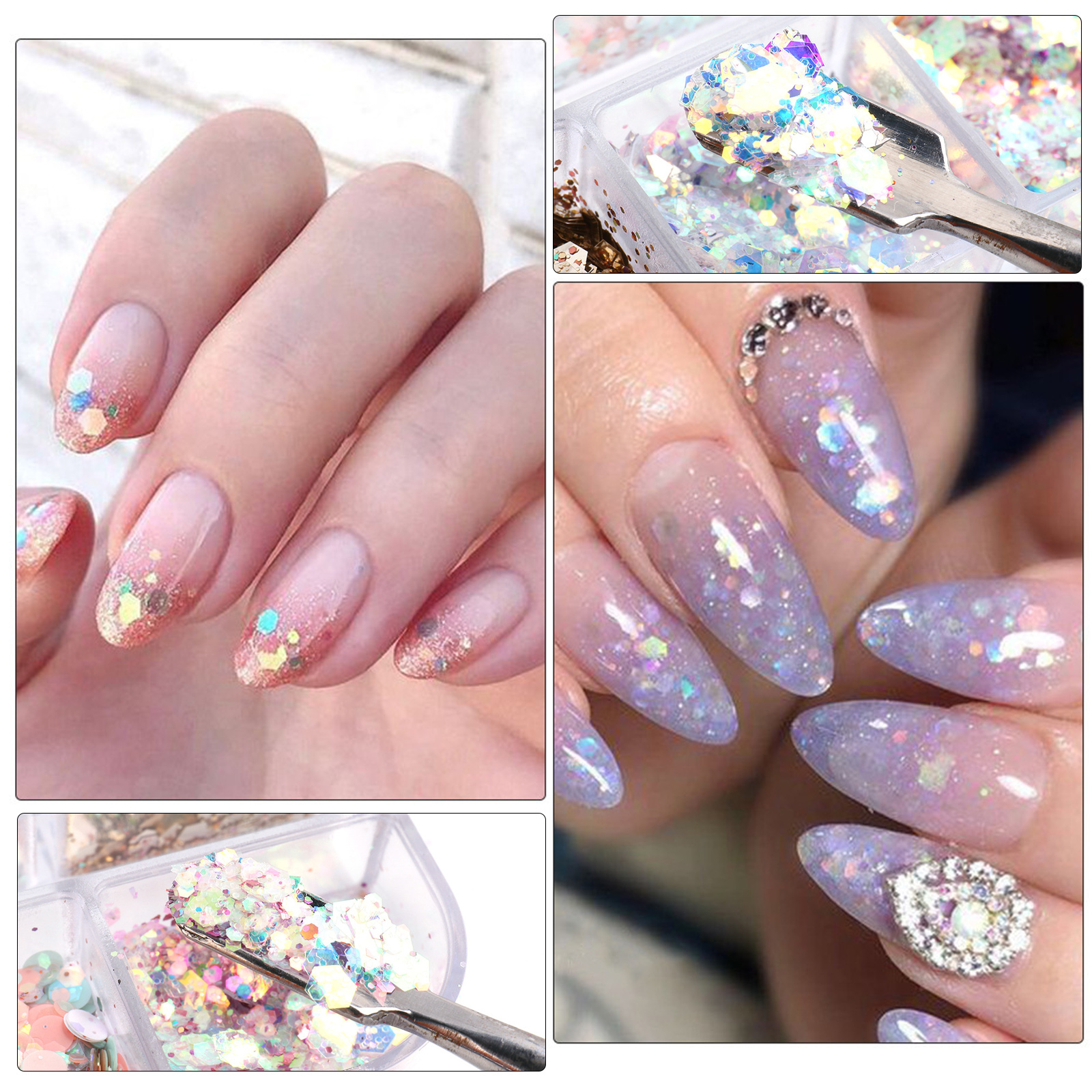 Mirror Chrome Shell Nail Powder – Unicorn Pink, Gold, Red, Silver Pigment Dust For Nail Art