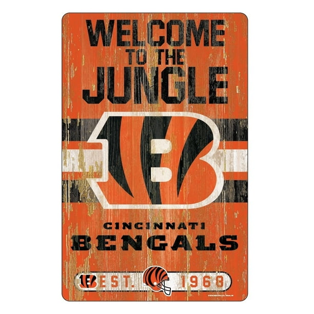 Cincinnati Bengals Signe 11x17 Design de Slogan en Bois