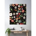 thumbnail image 2 of Vintage Flowers And Peaches Pattern Poster Wall Art, Modern Wall Decor For Living Room Bedroom, 16x24 UNFRAMED, 2 of 3