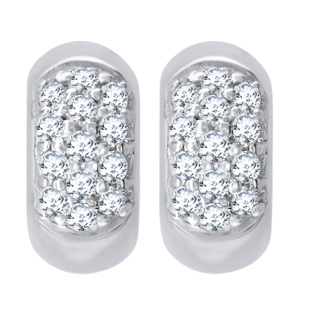 Plain white gold huggie earrings Clearance