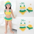 thumbnail image 2 of Pineapple Print Polyester Bikini Swimsuit Set (Girl's 12-14) 3-Piece Set, 2 of 9