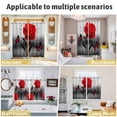 thumbnail image 5 of Valentine's Day Kitchen Curtains Window Panels, Red Rose Floral Watercolor Butterfly Flowers Insulated Window Treatment Curtain, Grommet Curtains for Bedroom/Living Room/Bathroom, 2 Piece 52"Wx63"L, 5 of 8