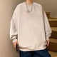 thumbnail image 4 of Sudadera de forro polar con cuello redondo para hombre, de 12,3 oz, gruesa, holgada, suave, básica (gris arroz), 4 of 5