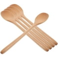 thumbnail image 4 of FOMIYES Long Handle Kitchen Spoons Beige Wood 5Pcs 9In, 4 of 8