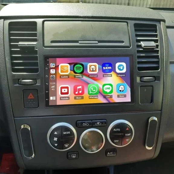 7 Inch 2 64G Car Stereo Radio Compatible for Nissan Tiida 2004-2011 with Carplay Android Auto GPS Navigation with Bluetooth Wifi SWC Split Screen   AHD Backup Camera Mic