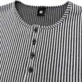 thumbnail image 5 of Yyuenw Men's Solid Color Linen Short Sleeve T-Shirt, Casual Button Placket Tee for Men, Breathable Summer Wear, 5 of 6