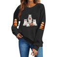 thumbnail image 2 of QUNYINEY Halloween Women Sweatshirt Crew Neck Pumpkin Cute Ghost Pullover Tops Fall Loose Fit Graphic Long Sleeve Sweatshirts, 2 of 5
