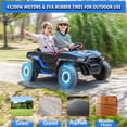 thumbnail image 4 of Sopbost 24V 4WD Kids Ride On UTV with Remote Control, 2 Seater Battery Powered Ride On Toy with EVA Tires, Music, Plastic Roof, 3-5 MPH, Ages 3-8, Blue, 4 of 10