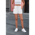 thumbnail image 4 of Soft Comfy Activewear Lounge Textured Shorts with Pockets and Drawstring for Women White XXL, 4 of 10