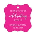 thumbnail image 1 of Darling Souvenir Fancy Frame Custom Paper Tags Thank You For Celebrating With Us Wedding Favor Gift Hang Tags-Magenta-100 Tags, 1 of 1
