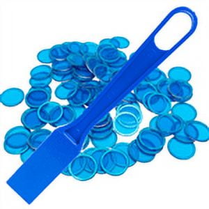 Magnetic Bingo Wand with 100 Bingo Chips Set - Blue