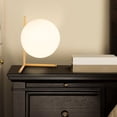 thumbnail image 4 of Glass Sphere Desk Lamp With 5W Warm Light Bulb, On/off Switch E27 Light Source Bedside Table Lights For Bedroom Living Room Hotel Study Room Reading Light Gold, 4 of 5