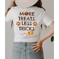 thumbnail image 3 of Squishy Faces More Treats Less Tricks Halloween, Dog Paw T-Shirt, Dog Bone Print Unisex T-Shirt, White - Small, 3 of 3