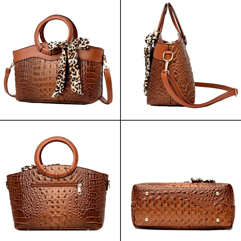 QWZNDZGR Retro Classic Clutch Shoulder Bag Crocodile Pattern Small  Crossbody Handbag for Women