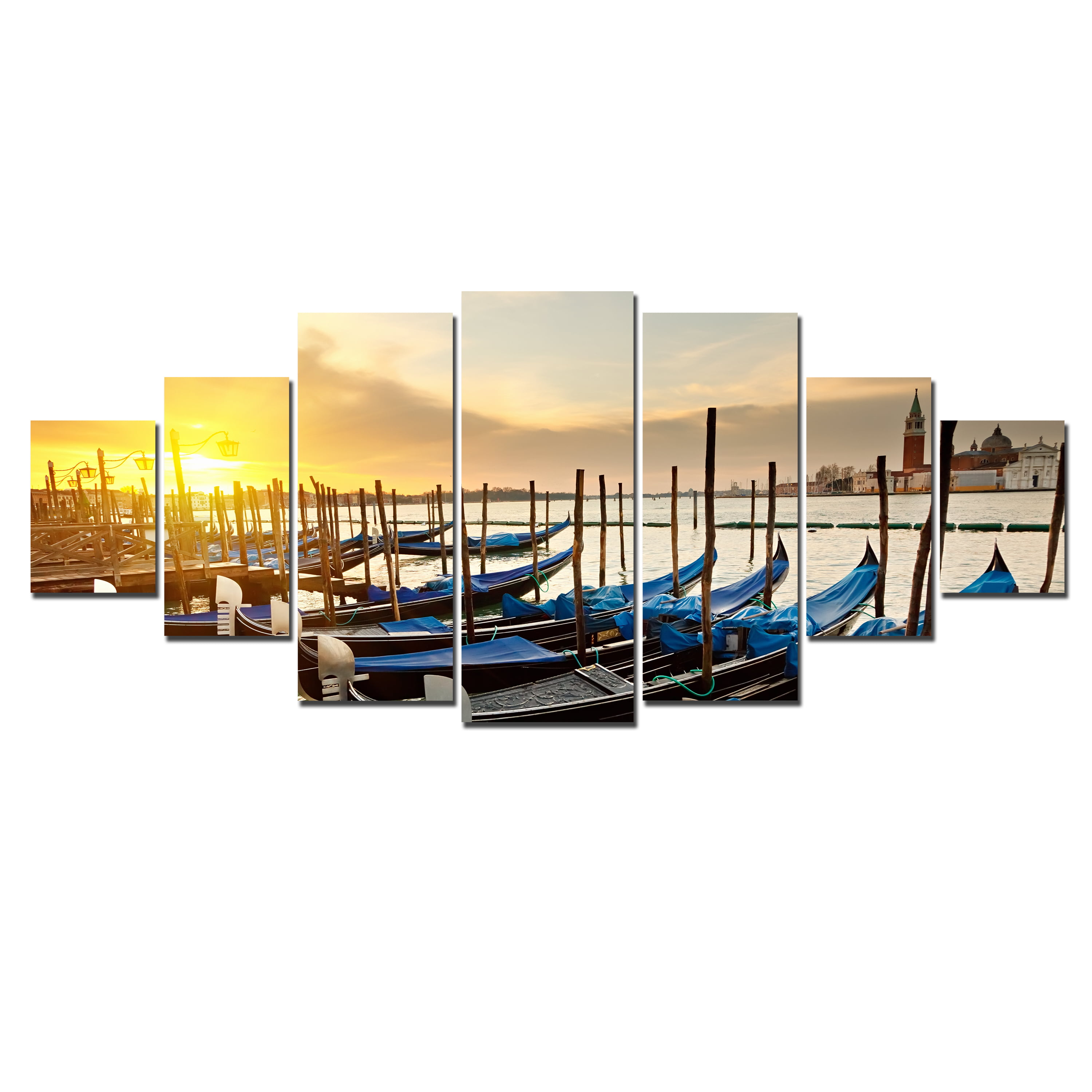Startonight Huge Canvas Wall Art Boats On The Shore, USA Large Home ...