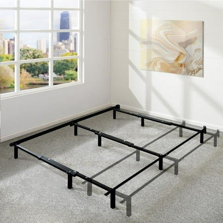 Crown Comfort Adjustable 7 Inch Metal Platform Bed Frame, Compatible With Full, Queen, And King Size -