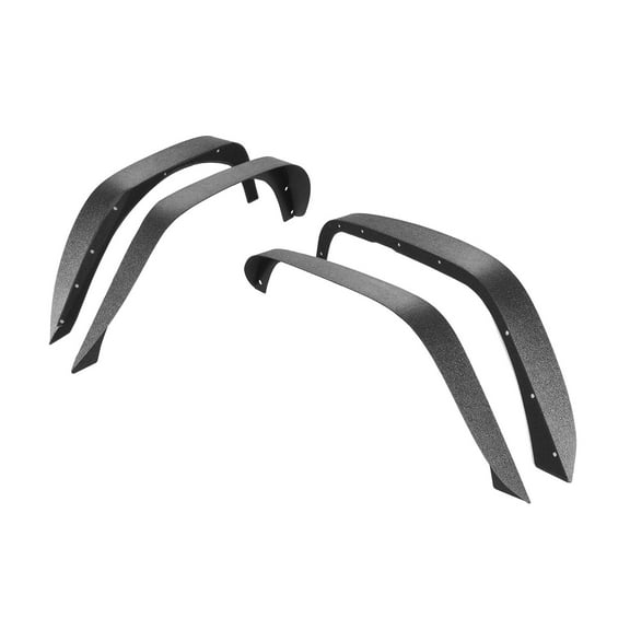 KFFKFF Front and Rear Fender Flares Compatible with 2007-2018 Jeep JK/JKU 2/4 Doors, Durable Black Coated Steel Off-Road Liners, Rust-Resistant and Paintable Design