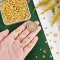 thumbnail image 3 of 300pcs 6 Styles Spacer Beads Tibetan Metal Spacers Gold Bracelet Spacers Round Snowflake Flower Flat Rondelle Loose Beads for Bracelet Necklace Earring Jewelry Making Supplies, 3 of 6