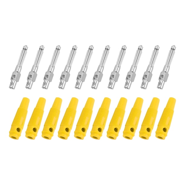 Altavoz Banana Plugs, Alto Rendimiento De Transporte 1000V Contacto 4mm Altavoz Banana Plug Resistente 7Pin Antideslizante Para Cable De Audio