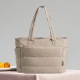 thumbnail image 2 of Bolso Bandolera Acolchado Tote Puffer Con Compartimentos para Mujer (Caqui), 2 of 8