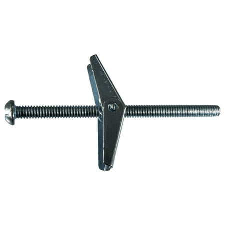 

1/4 -20 x 4 Zinc Plated Steel Coarse Thread Slotted Round Head Toggle Bolts
