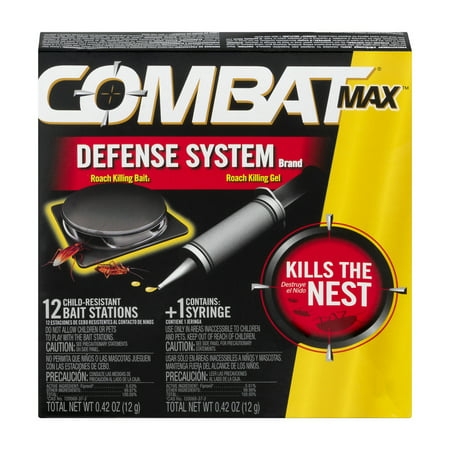 Combat Max Defense System Roach Killing Bait and Gel, 12 (Best Way To Kill Cockroaches Inside)