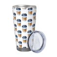 thumbnail image 2 of Balery Coffee To Go Pattern Pattern 20oz Insulated Car Cup with Dual Drink Lids, Stainless Steel Travel Mug Eco-Friendly and Leak-Proof-Without Straw, 2 of 8
