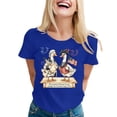 thumbnail image 5 of T Shirts for Womens Short Sleeve Crewneck Tops Cartoon Print Casual Summer Fun Daily Tees Blue M, 5 of 6