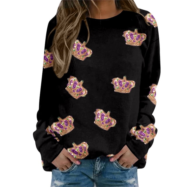 WEAIXIMIUNG Robe Chandail Midi Femmes Décontractée à Manches Longues T-Shirts Graphiques Col Rond Chandails à Enfiler Hauts pour Femmes
