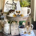 thumbnail image 3 of Attiigny Gnomos de Café Barra de Café de Felpa Decoración de la Hora del Té Cuadros Pequeño Elfo Café Sueco Tomte Gonk Donuts Muñecas Figuras Escandinavas Bandeja con Gradas Decoración de Mesa para la, 3 of 5