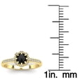 thumbnail image 5 of SuperJeweler 1/2 Carat Rose Cut Black and White Diamond Halo Ring In 14 Karat Yellow Gold For Women, 5 of 6