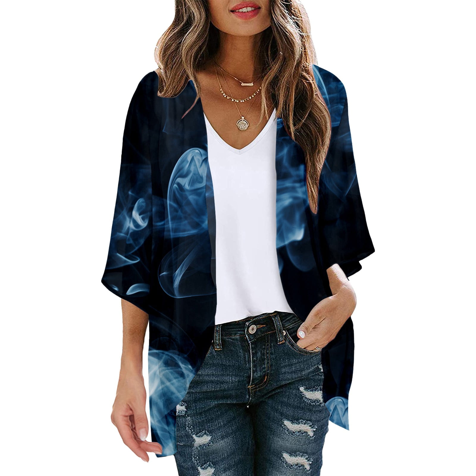 Blue sheer cardigan hotsell