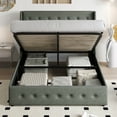 thumbnail image 5 of Einfach Queen Size Lift up Platform Storage Bed Frame with Fabric Upholstered Wingback Button Tufted Headboard, Dark Gray, 5 of 12